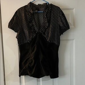 Elegant Black Polka Dot Women's Blouse
